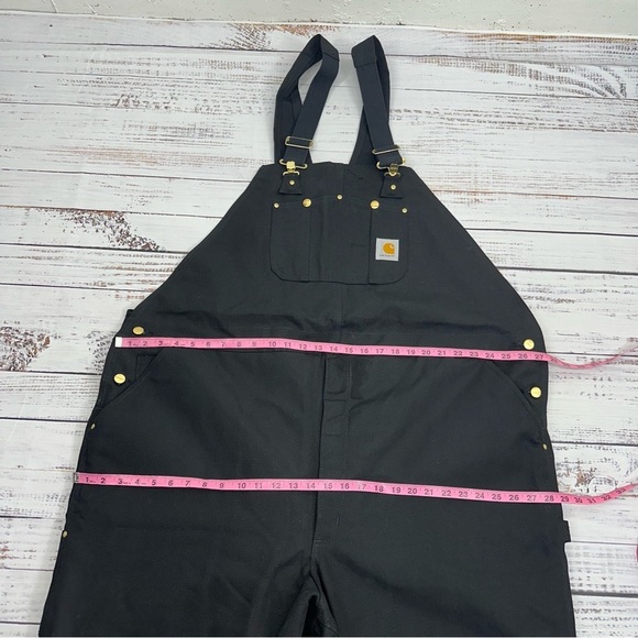 Carhartt Men’s size 54 x 32 Black Insulated Reflective Duck Bib Overalls NEW R02 - Picture 11 of 16
